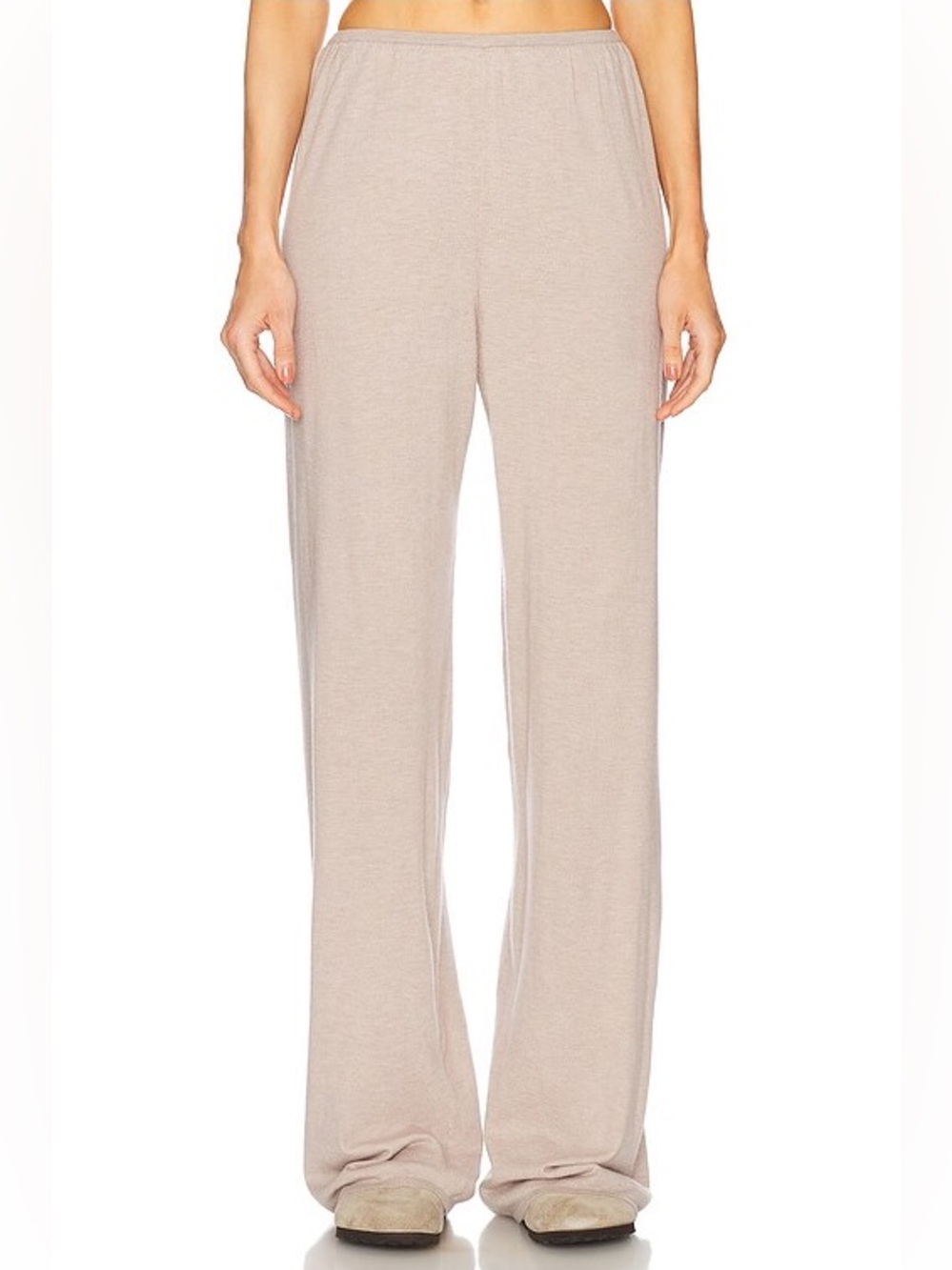 Helsa Alanna Knit Pant In Taupe Wide Leg Bottoms Pull-On Lightweight Revolve